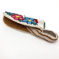 Native American Beaded Mocassin Coin Purse with Flowers