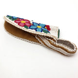 Native American Beaded Mocassin Coin Purse with Flowers