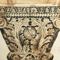 Set of Four Antique Ink Drawings of Architectural Details in Ravenna and Istanbul