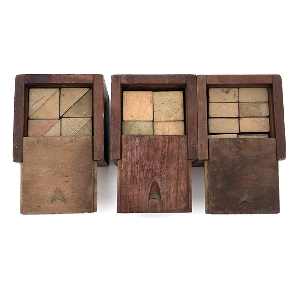 Three Sets of Antique Milton Bradley Froebel Kindergarten "Gift" Blocks