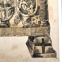 Set of Four Antique Ink Drawings of Architectural Details in Ravenna and Istanbul