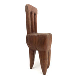 Large Carved Three Legged, Molar-like Tabletop Folk Art Chair
