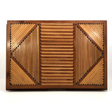 Two-Toned Wood Tramp Art Jewelry Box