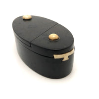 Fine Antique Treen Puzzle Lid Snuff Box, Likely Sailor Made