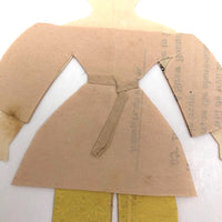 Antique Handmade Paper Doll with Yellow Pants