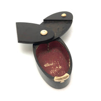 Fine Antique Treen Puzzle Lid Snuff Box, Likely Sailor Made