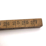 Great Old Handmade Four Sided 24 Inch Measuring Stick in Custom Increments