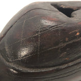 Antique Carved Wood Shoe Shaped Still Bank