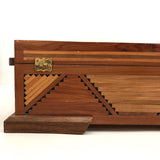 Two-Toned Wood Tramp Art Jewelry Box