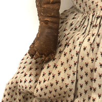 Amazing (and very intense!) Antique 22 Inch Waxed Doll with Blue Glass Eyes
