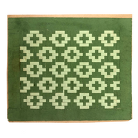 Antique Kindergarten Paper Weaving in Greens