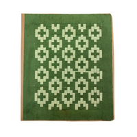 Antique Kindergarten Paper Weaving in Greens