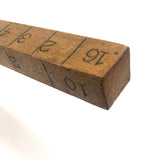 Great Old Handmade Four Sided 24 Inch Measuring Stick in Custom Increments