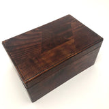 Japanese Marquetry and Black Lacquer Lidded Box with Interior Tray