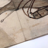 Pierre Albert Leroux Ink and Watercolor of French Officer on Horseback