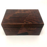 Japanese Marquetry and Black Lacquer Lidded Box with Interior Tray