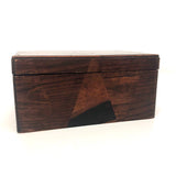 Japanese Marquetry and Black Lacquer Lidded Box with Interior Tray