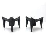 Mid-Century Cast Iron Tripod Candleholders