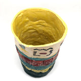 Fabulous Egyptian Themed, Kid Made Tall Coiled Vase