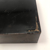 Japanese Marquetry and Black Lacquer Lidded Box with Interior Tray