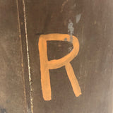 Old Sap Bucket with Great Patina and Hand-painted Orange "R"