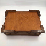 Two-Toned Wood Tramp Art Jewelry Box