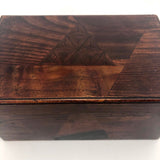 Japanese Marquetry and Black Lacquer Lidded Box with Interior Tray