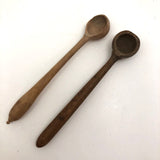Pair of Little Old Treen Salt Dipper Spoons