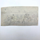 Horse Racers at Saint-Cloud, Antique French Watercolor by Pierre Albert Leroux