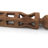 Finely Carved Architectural Whimsy with Three Balls in Cages