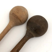 Pair of Little Old Treen Salt Dipper Spoons