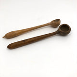 Pair of Little Old Treen Salt Dipper Spoons