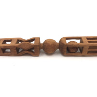 Finely Carved Architectural Whimsy with Three Balls in Cages