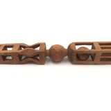 Finely Carved Architectural Whimsy with Three Balls in Cages