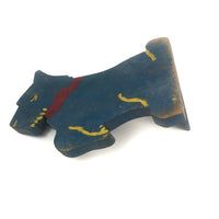 Scottie Dog Folk Art Doorstop in Nice Old Blue Paint