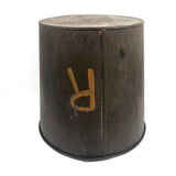 Old Sap Bucket with Great Patina and Hand-painted Orange "R"
