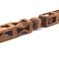 Finely Carved Architectural Whimsy with Three Balls in Cages