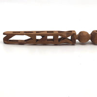 Finely Carved Architectural Whimsy with Three Balls in Cages