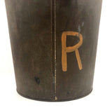 Old Sap Bucket with Great Patina and Hand-painted Orange "R"