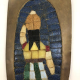 Salvador Teran Mexican Mid-Century Brass and Mosaic Tray or Wall Piece