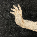 Fantastic Early 1800s Pin Prick and Watercolor Portrait of Woman with Parasol