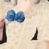 Fantastic Early 1800s Pin Prick and Watercolor Portrait of Woman with Parasol