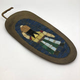 Salvador Teran Mexican Mid-Century Brass and Mosaic Tray or Wall Piece