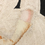 Fantastic Early 1800s Pin Prick and Watercolor Portrait of Woman with Parasol