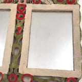 Marvelous 1931 Painted Folk Art Double Mirror with Owl