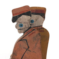 Wonderful Folk Art Workers on Railway Hand Car Pull Toy