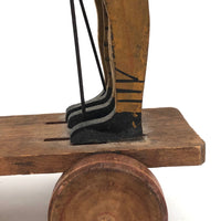 Wonderful Folk Art Workers on Railway Hand Car Pull Toy