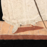 Fantastic Early 1800s Pin Prick and Watercolor Portrait of Woman with Parasol