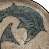 Mid-Century Scandanavian Pottery Plate with Circling Fish
