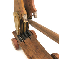 Wonderful Folk Art Workers on Railway Hand Car Pull Toy